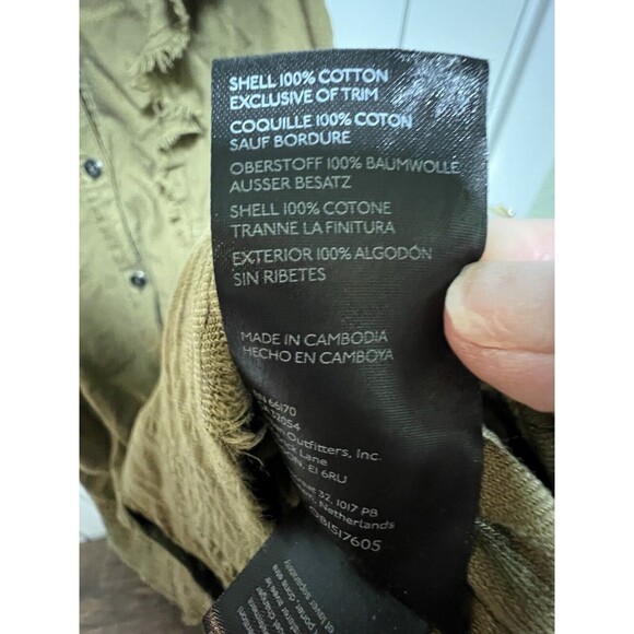 Anthropologie Pilcro Moss Flutter Sleeve Button Front Tunic Dress, S - Picture 8 of 10